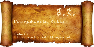 Bosnyakovits Kitti névjegykártya